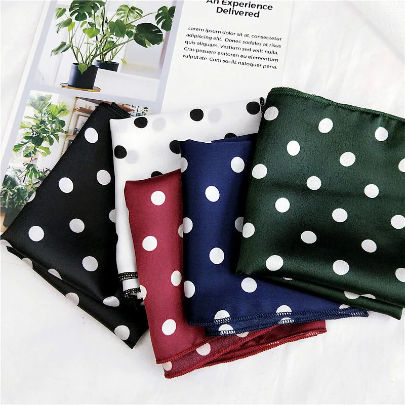 Women Square Silk Head Neck Feel Satin Scarf Skinny Retro Hair Tie Band Small Fashion Square Scarf Headband 50*50cm