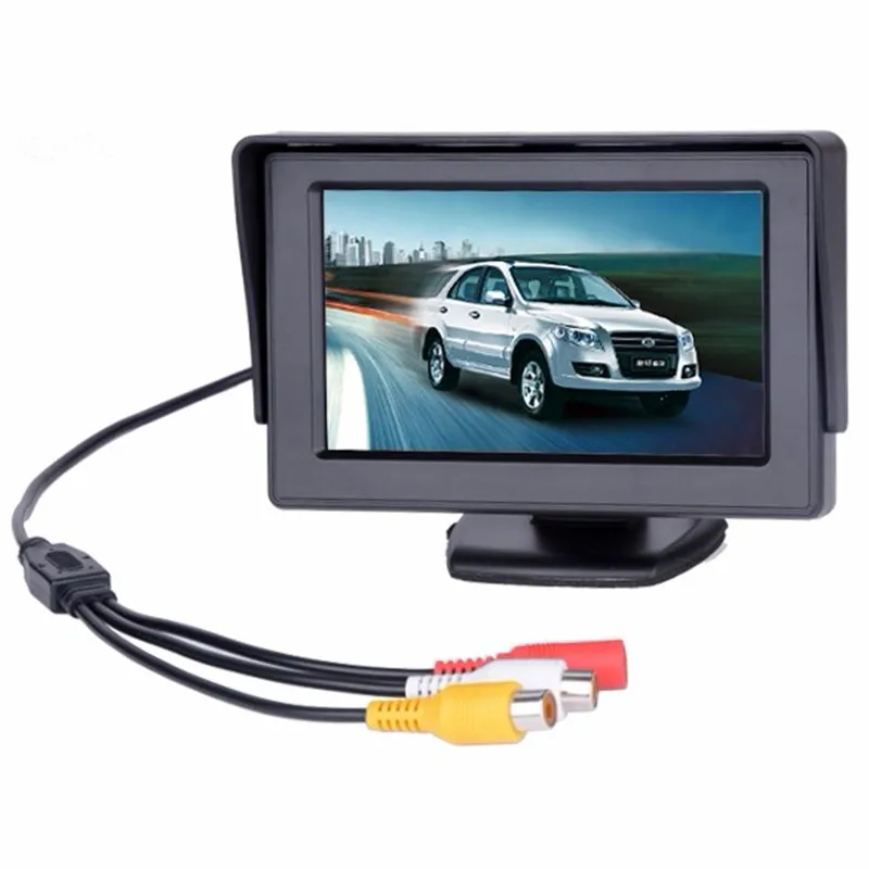 2n1 автомобильная система парковки 4," ЖК-монитор с 4LED Автомобильная камера заднего вида прикуриватель питания RCA видео кабель комплект