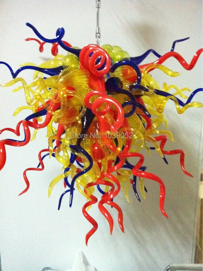

Free shipping medium size colored blown glass chandelier lighting (BGC20147)