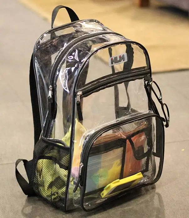 

Stylish Waterproof Transparent PVC Backpacks Korean Men Beach Bag Female Student Backpack Women bolsas femininas couro mochila