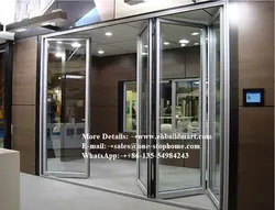 Алюминиевая Изолированная concertina складывая дверь шторма, раздвижные межкомнатные двери подвижные звукозащитные складные двери