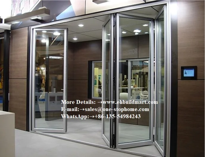  Aluminum insulated concertina folding storm door Sliding Interior door Movable Sound Proof Folding 