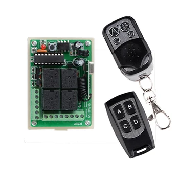 

DC 12V 4 Channel Relay Wireless Lighting Remote Control Switch Syatem 315mhz 433mhz 10A 4CH Transmitter Receiver
