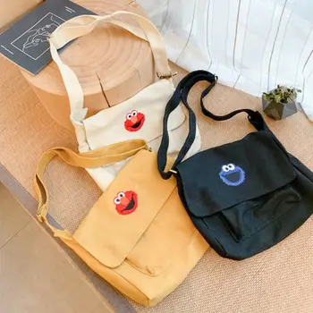 

Fashion Women Girl Durable Canvas Shoulder Simple Messenger Bag Capacity Student Handbag Solid Casual Shoulder Bag