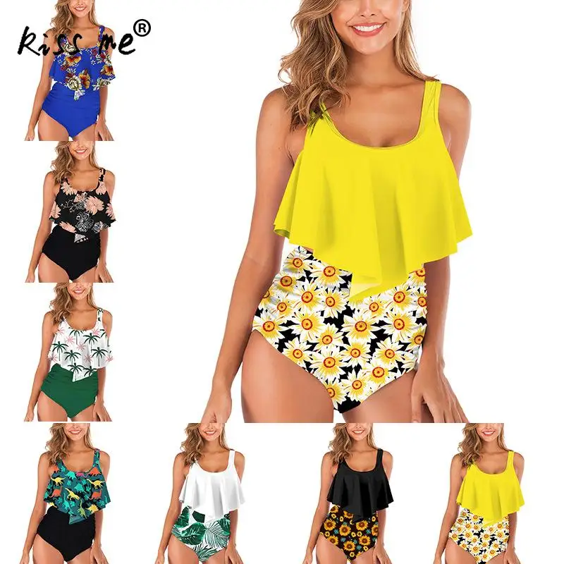 

Sexy Bikinis Set Bathing Suit Halter Top Swimwear Women Swimsuit Female Tankini Sexy Two Piece Swimsuit High Waist Suit