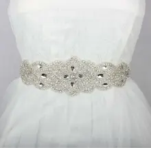 New Luxury Europe Style Rhinestones Bridal Sashes Handmade Wedding Dress Belt Made of Beaded Trims