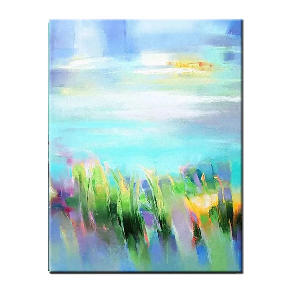 

Drop Shipping Hand Painted Abstract Landscape Canvas Oil Painting Wall Cloudy Picture Living Room Bedroom Home Wall Art Decor