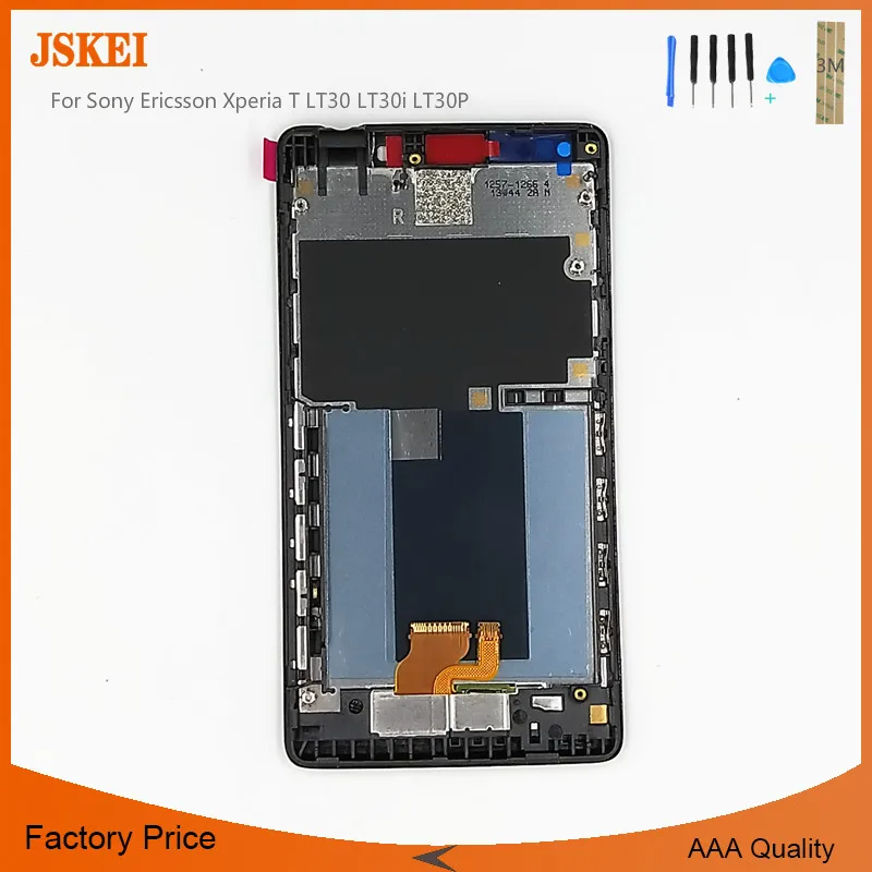 

For Sony Ericsson Xperia T LT30 LT30i LT30P LCD Display Screen Touch Screen Digitizer Assembly with Bezel Frame High Quality