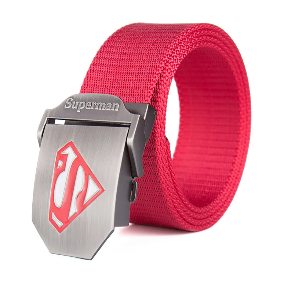 

Men Belts Superman Automatic Buckle Nylon Belt Male Army Tactical Belt Mens Military Adjustable Waist Canvas Outdoor Sports
