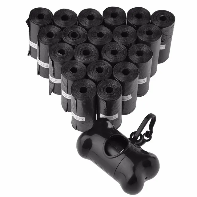 20/42 Rolls Pet Garbage Dispenser Set With Dog Waste Bags 1 Roll Contains 15 Garbage Bags Convenient Pet Feces Pick Up Bags