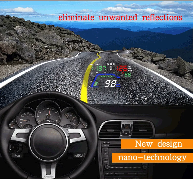 XYCING Q7 gps HUD 5,5 дюймов Автомобильный дисплей лобовое стекло проектор Спидометр превышение скорости приборной панели время вождения