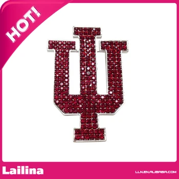 

Indiana University Crystal Emblem Brooch Pin