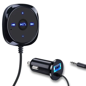

Bluetooth Aux Wireless Car Kit Music Receiver 3.5mm Adapter Handsfree LED Car AUX Speaker with USB Car Charger For Phone 6 7 New