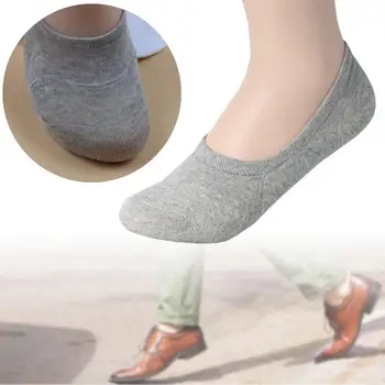 

1 Pair Men Comfortable Camouflage loafer Boat Liner Low Cut Hidden Socks Grey