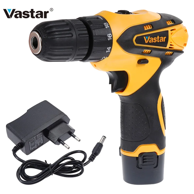 

Vastar 12V Electric Screwdriver Cordless Drill Driver Power Tools Dual Speed Wireless Mini Electric Drill Driver With Battery