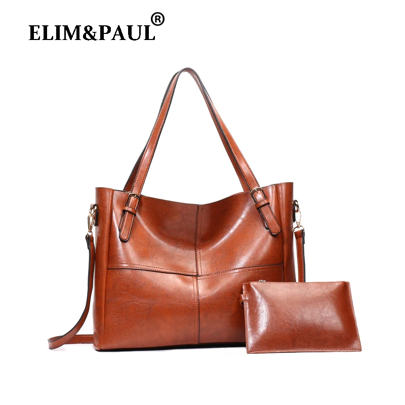

ELIM&PAUL Shoulder Bags Women Zipper Solid Soft Crossbody Bag Female Casual Totes Women Leather Handbags Women Bags Designer