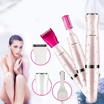 

4 In 1 Multifunctional electric hair removal massage body razor underarm shaving knife nose hair bikini eyebrow portable