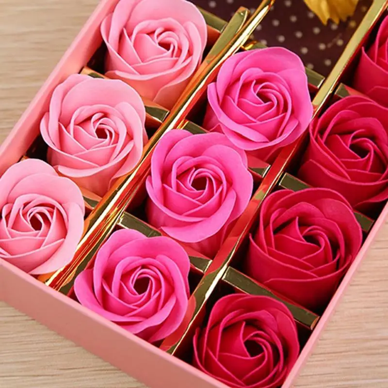 

12pcs/Box Creative Rose Flower Scented Soap Bath Body Petal Perfumed Soaps Valentine Day Wedding Decoration Gift Best