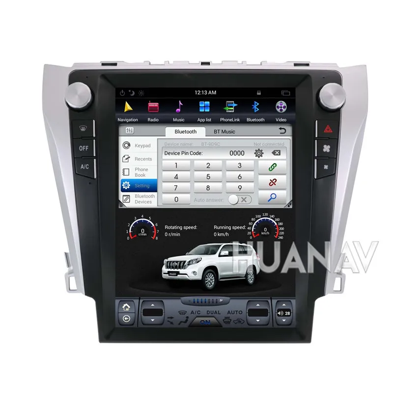 Sale Tesla style 12.1" Car GPS Navigation Head Unit Android6.0 Car DVD player GPS navigation for Toyota Camry Aurion 2015 2016 2017 3
