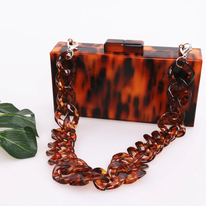 Caker Brand Women Colorful Acrylic Chain Bags Accessory Bags Belts Colorful Chain Wholesale