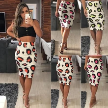 Женские пикантные юбка с принтом Bodycon Клубная одежда Высокая Талия коктейльные юбки карандаши