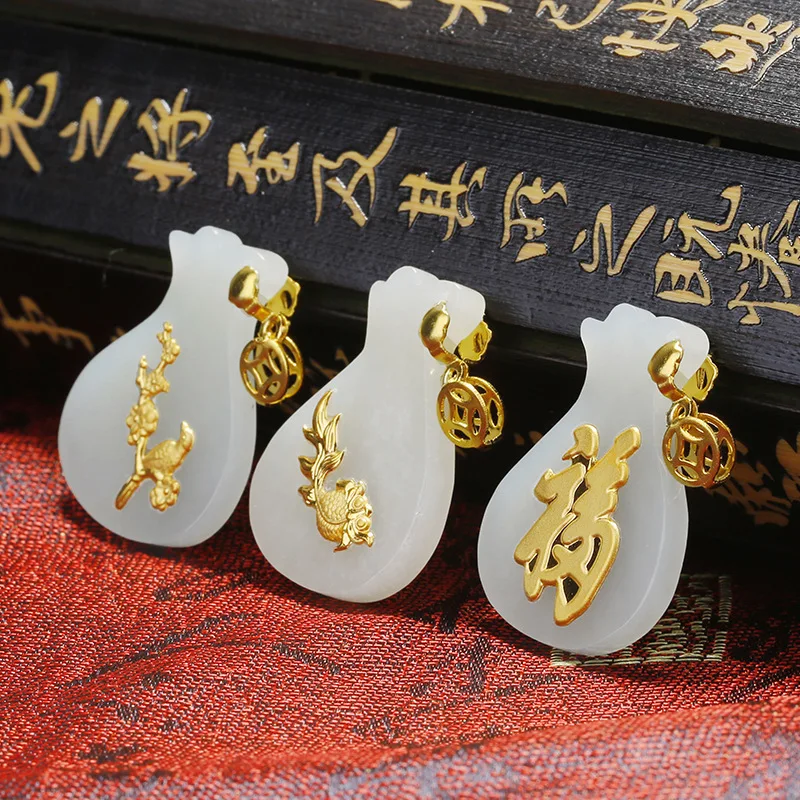 

2019 Hot Sale Choker Necklace Asg Cluci Cage Pendants Inset Jades Plum Flower Vase Inlaid With Hetian Pendant Blooming In Peace