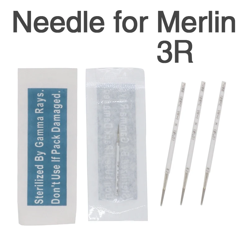 50pcs/bag 3 RL Merlin Tattoo Needles For Permanent Makeup Eyebrow and Lip Design Deluxe Biotouch Merlin Tattoo Machine Needle