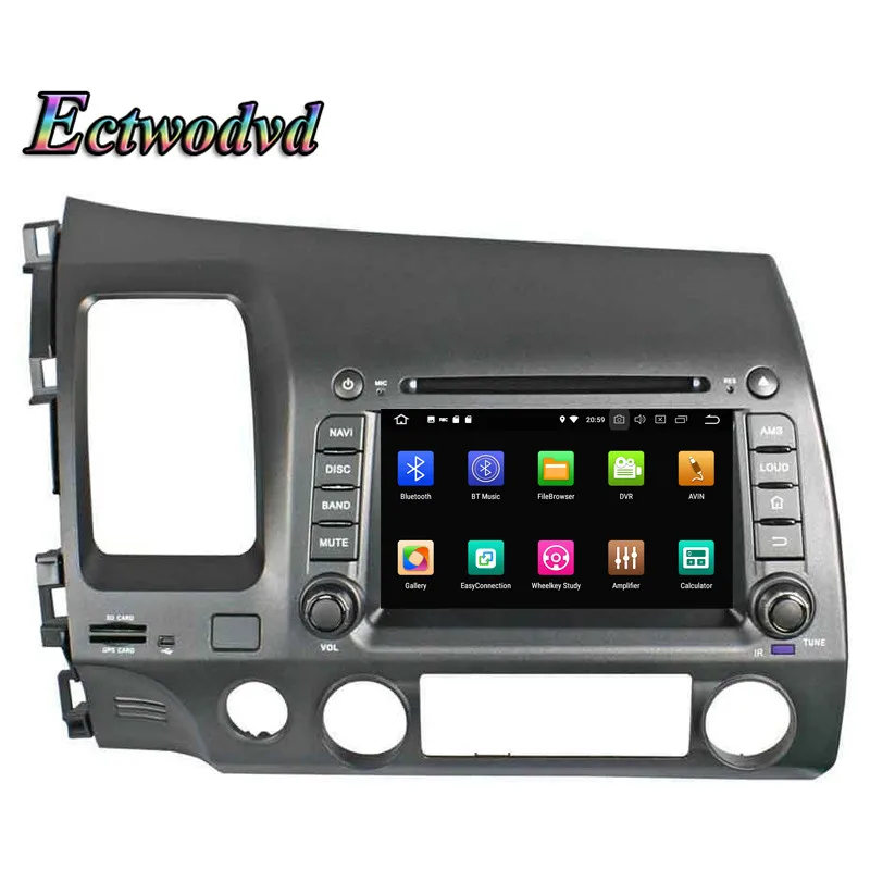 Cheap Ectwodvd Octa Core 4G RAM 64G ROM Android 9.0 Car Multimedia DVD Player GPS HeadUnit for Honda CIVIC 2006 2007 2008-2011 2