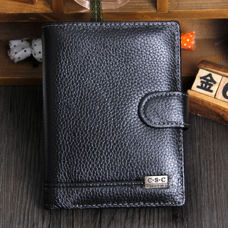 New High Quality Men Wallet Genuine Leather Fashion Design Large