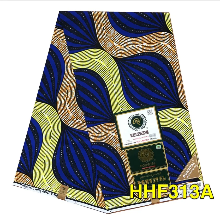 

RONVITAL OFFICIAL STORE HOLLAN WAX HIGH QUALITY FASHION FABRIC 100% COTTON PRINT MATERIAL DIY FABRICS 6YARDS/LOT FREE SHIPPING