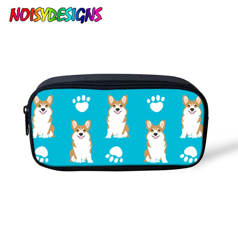 NOISYDESIGNS косметичка чехол функциональная сумка Детские карандаши сумки корги с