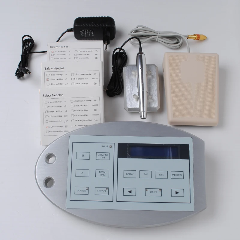 

30 needles Tattoo Kits Permanent Makeup Machine Power Supply Sets Eyebrow Tattoo Controller Set