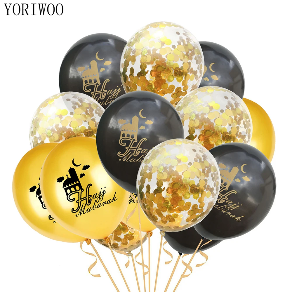 

YORIWOO Eid Mubarak Balloons Set Latex Balloon Hajj Decoration Ramadan Mubarak Kareem Islamic Muslim EID Balloons Birthday Party