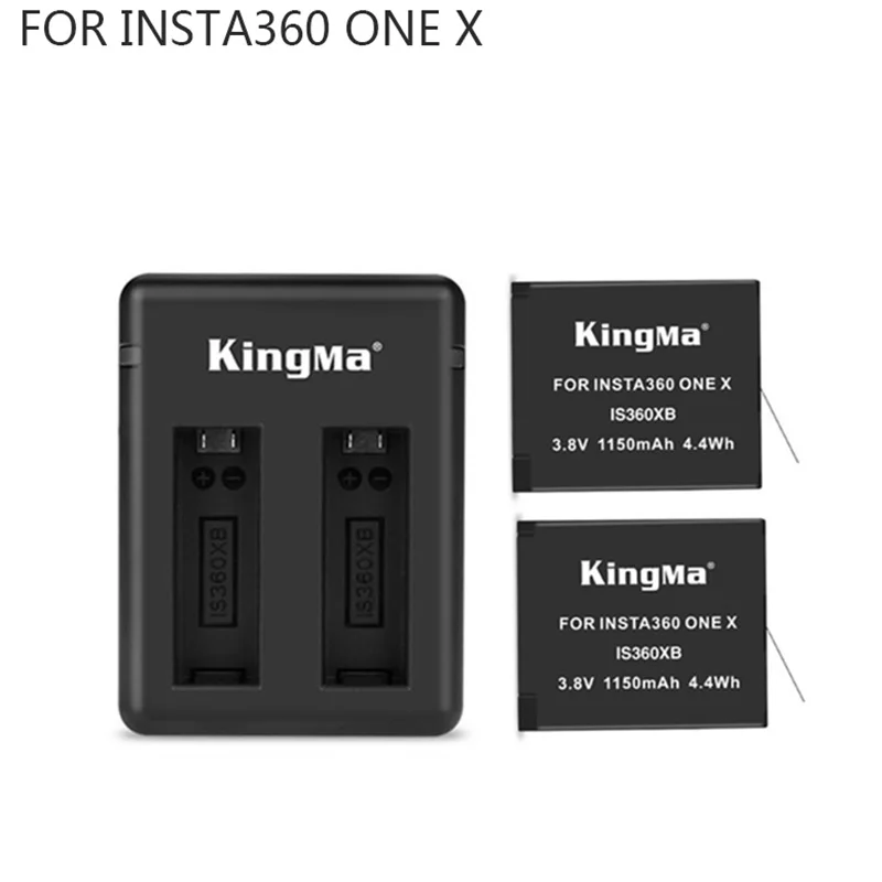 

Optional 2pcs 1150mAh One X Chargeable Battery+Micro / Type-C Port Dual Charger For Insta360 One X Camera Accessories