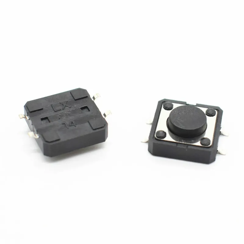 

100pcs 12x12x5MM SMD SMT 4PIN Tactile Tact Push Button Micro Switch Direct Plug-in Self-reset DIP Top Copper