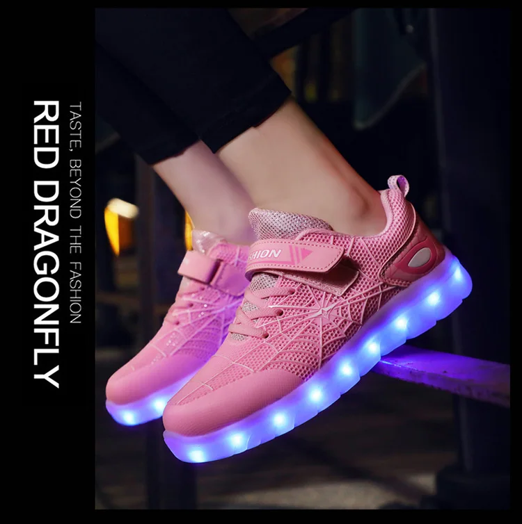 children's shoes for sale Green Pink USB New Charging Basket Led Children Shoes With Light Up Kids Casual Boys&Girls Luminous Sneakers Glowing Shoe enfant best children's shoes