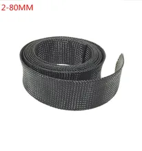 

high quality black 3-14MM Cable Sleeve black Wire Protection PET Nylon Cable Sleeves wire cable Braided Cable Sleeve