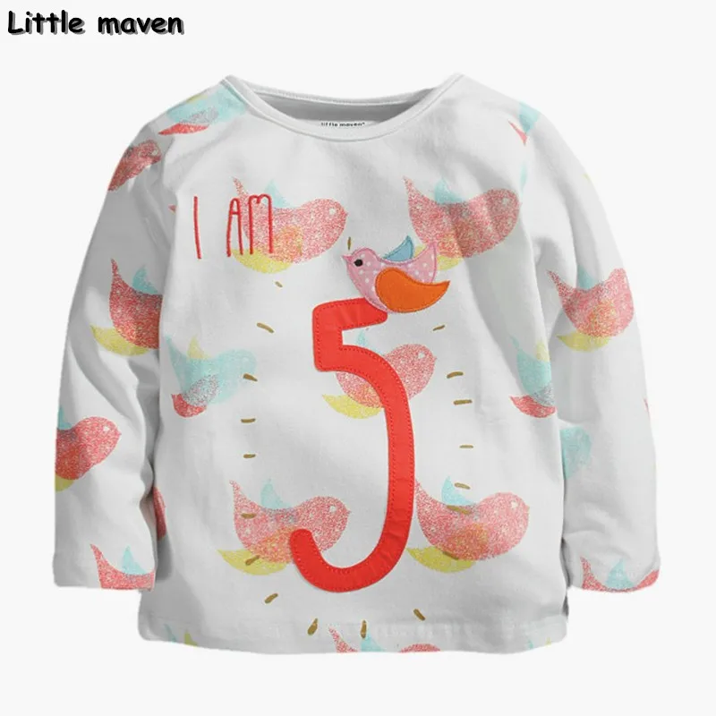 Little maven/детская брендовая одежда весна 2018 Модная хлопковая Футболка для девочек с