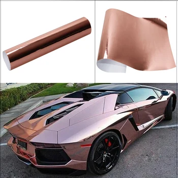 

Sunice Rose&Gold Stretchable Chrome Film Car Styling film car Wrap Car Vehicle Self-adhesive Sticker DIY Decals 1.52x0.5m