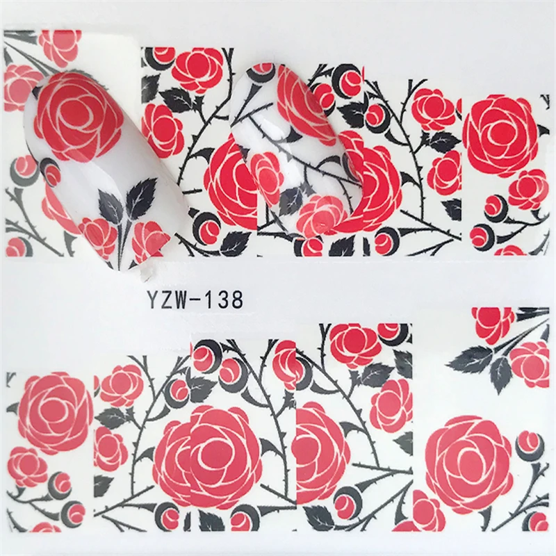 

WUF 1 Sheets Hot Nail Sticker Black Necklace Jewelry Beauty Water Transfer Stamping Nail Art Tips Nail Decor Manicure Decal