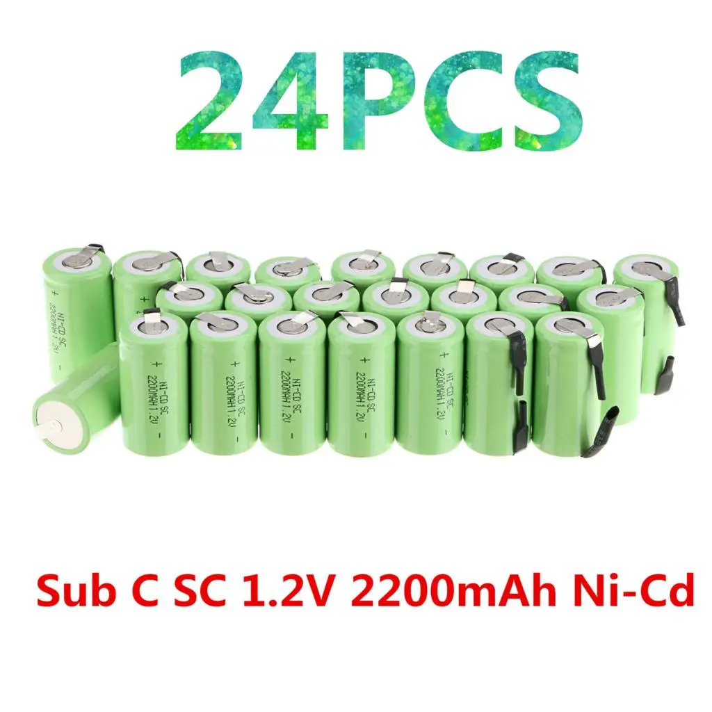 Buy 24PCS Sub C SC 1.2V 2200mAh Ni Cd NiCd