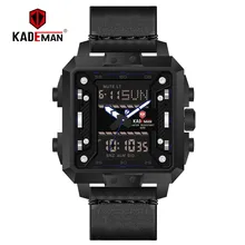 KADEMAN New Square Watch Men TOP Brand Luxury Dual Display Wrist Watch Waterproof Sports Military Male Watches Relogio Masculino цена KADEMAN New Square Watch Men TOP Brand Luxury Dual Display Wrist Watch Waterproof Sports Military Male Watches Relogio Masculino цены онлайн