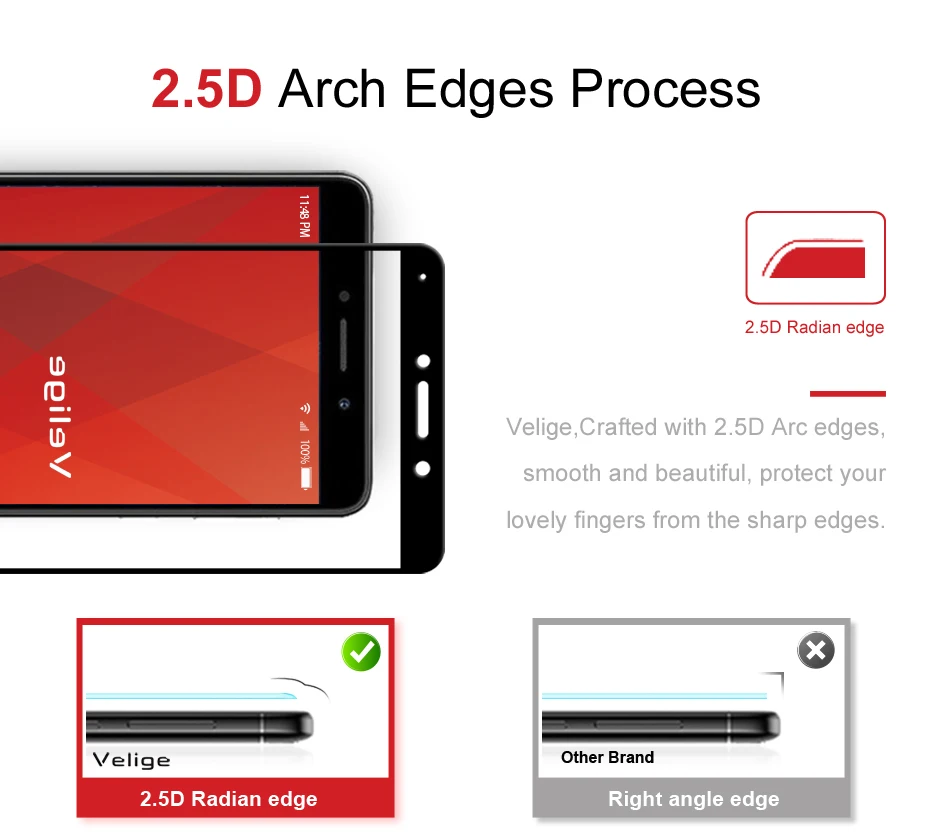 Velige 9H Full Cover Tempered Glass for Huawei Honor 6X Honor6X 6 X Screen Protector Real 2.5D Toughened Safety Glass Film (8)