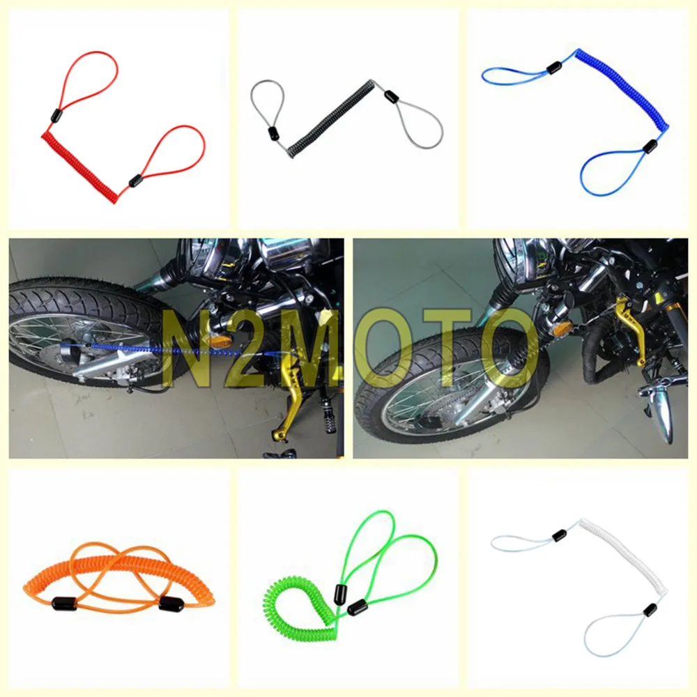 

3 Color Motorcycle Disc Lock Security Reminder Cable 150cm Anti Thief Scooter Bike Spring Cable