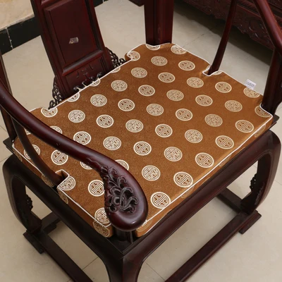 Thick Concave Chair Cushion Seat Gap Pad Floral Chinese Silk Chair