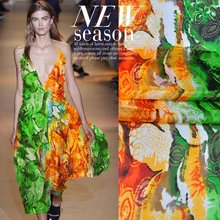 Шелк с принтом шифон Ткань натуральный шелк Ткань шелковая ткань