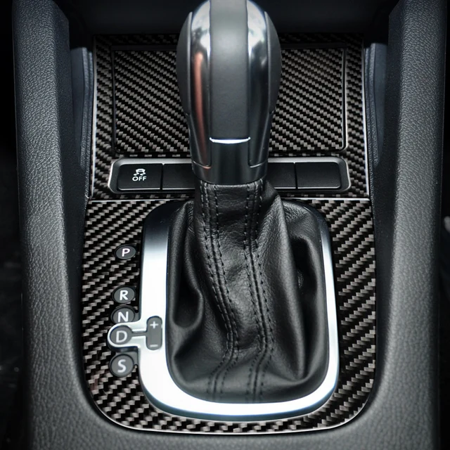 US $29.00 For volkswagen scirocco golf 6gti R Accessories LHD RHD Carbon Fiber Car Center Gear Shift Panel St