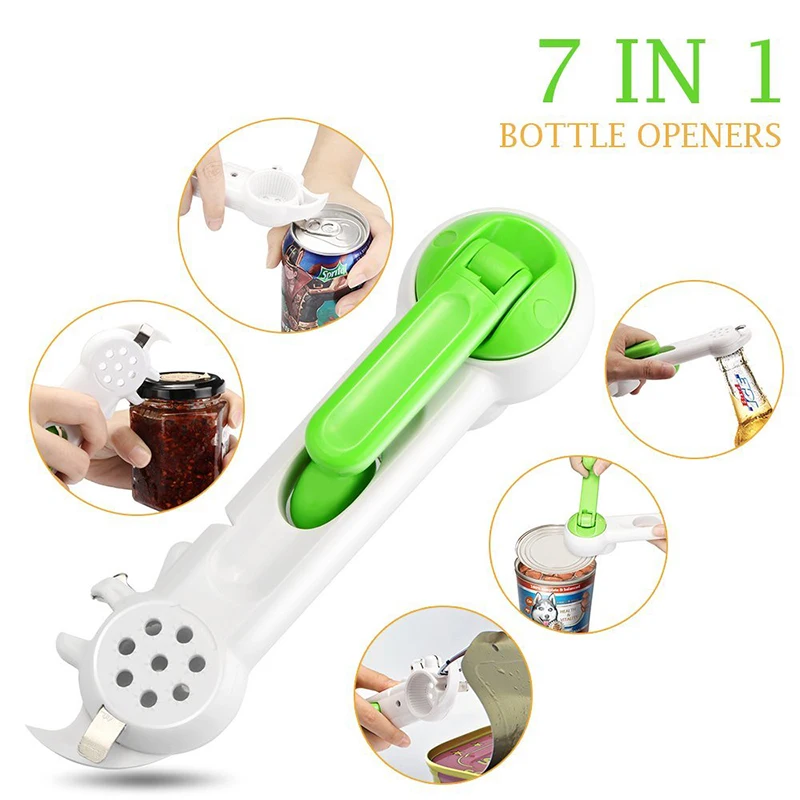 7 in 1 Can Opener Multifunctional Beer Cans Openers Kitchen Cando