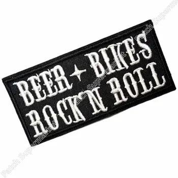 

BEER BIKES ROCK n ROLL MC BIKER VEST NAME TAG FUN FUNNY EMBROIDERED BACK OF JACKET PATCH
