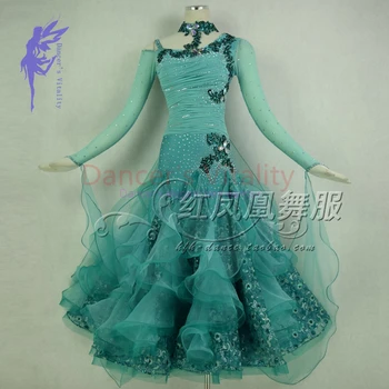 

New Ballroom dance costumes sexy senior embroidery stones ballroom dance dress for women ballroom dance dresses S-4XL BR479